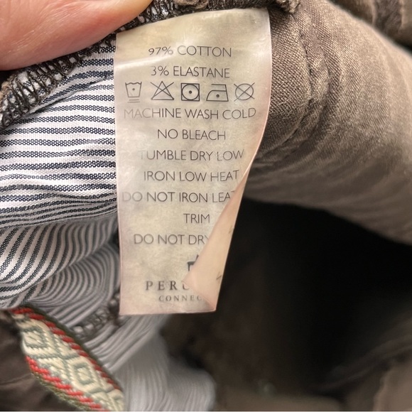 Peruvian Connection Skinny Low Rise Moto Stretch Pant Ankle Zip Leather Accent - Picture 8 of 14